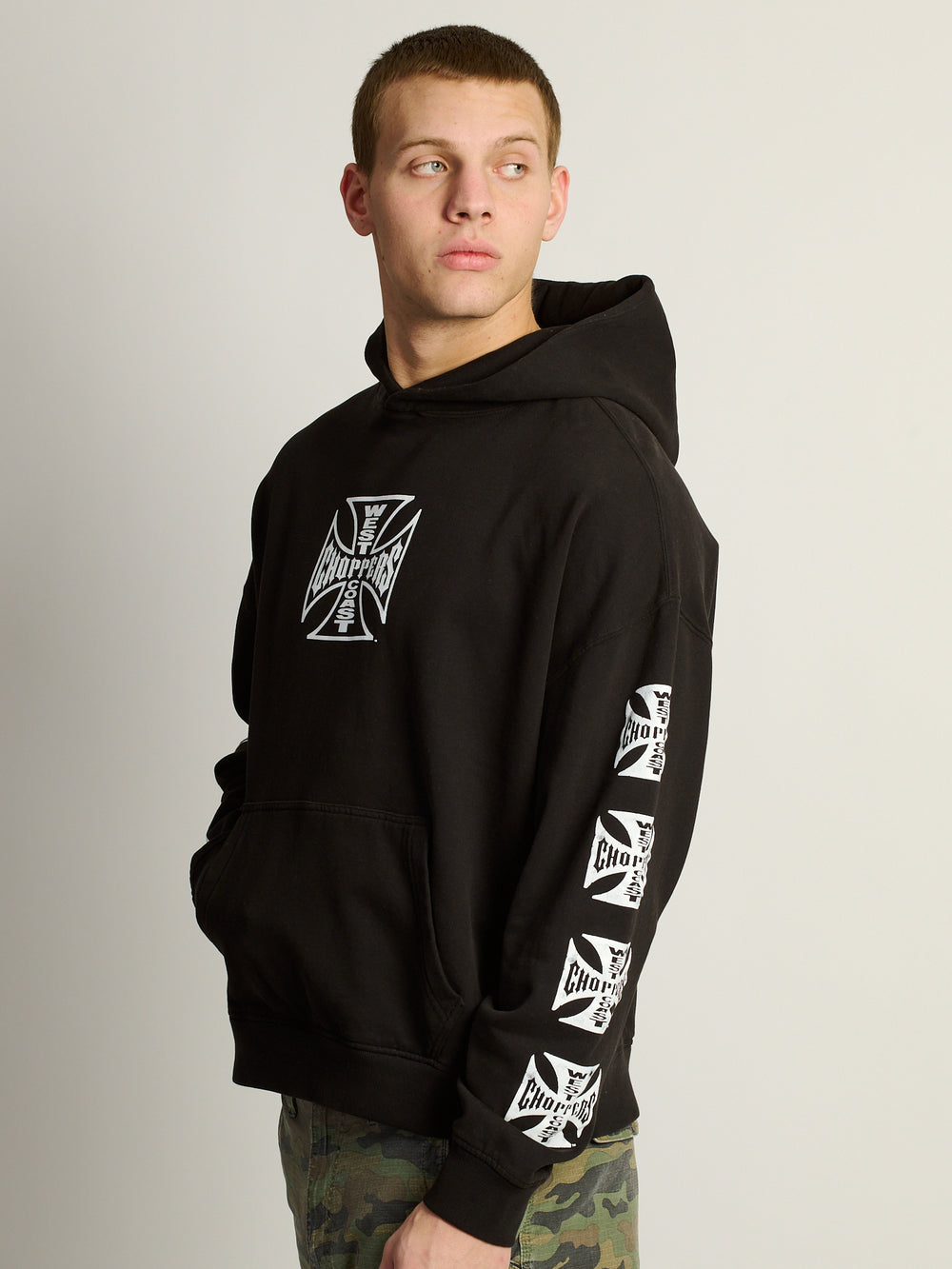 WEST COAST CHOPPERS WEST COAST CROSS RELAXED PULL OVER HOODIE - Boathouse