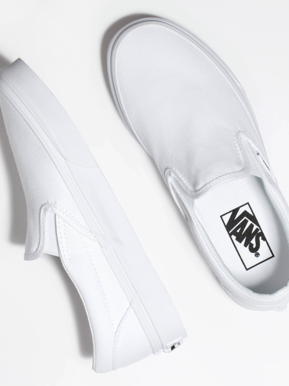 VANS MENS VANS CLASSIC SLIP-ON TRUE WHITE CANVAS SHOES - Boathouse