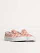VANS WOMENS VANS CLASSIC SLIP ON SATIN SHOES - PINK CHECKER - Boathouse