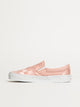 VANS WOMENS VANS CLASSIC SLIP ON SATIN SHOES - PINK CHECKER - Boathouse