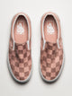 WOMENS VANS CLASSIC SLIP ON SATIN SHOES - PINK CHECKER