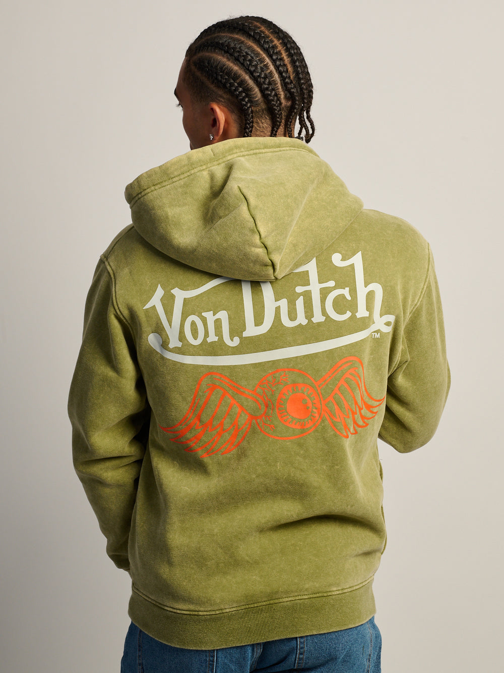 VON DUTCH FULL ZIP WASH HOODIE