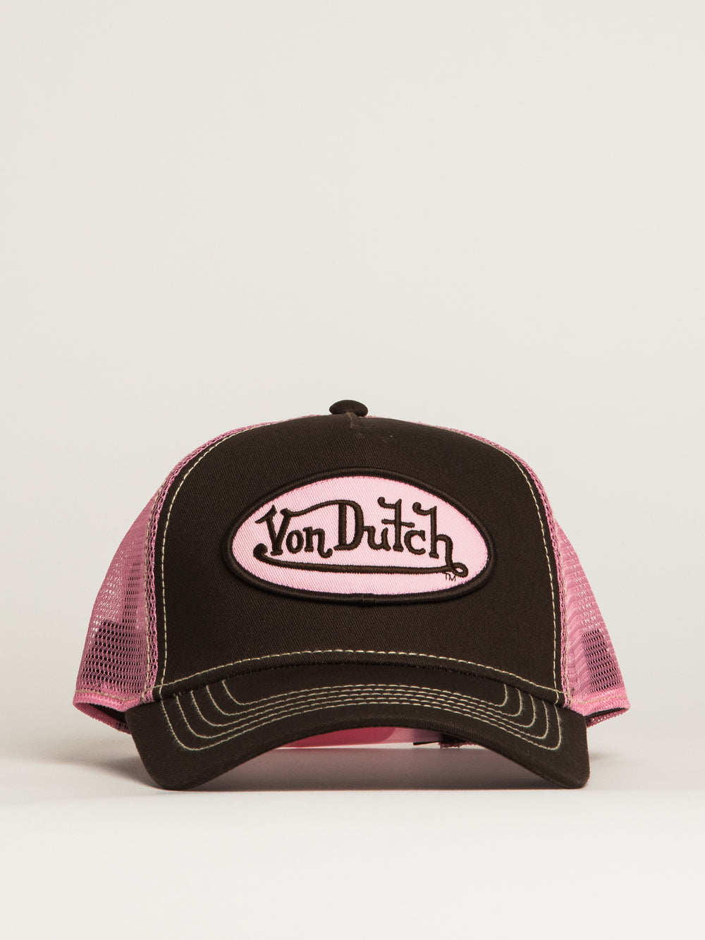VON DUTCH STAPLE TRUCKER HAT - BLACK PINK