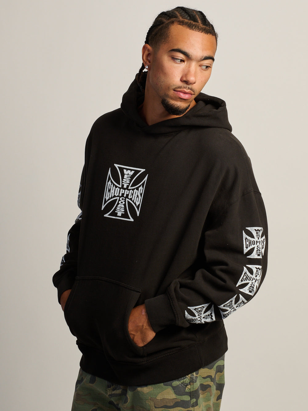 WEST COAST CHOPPERS CROSS RELAXED PULL OVER HOODIE
