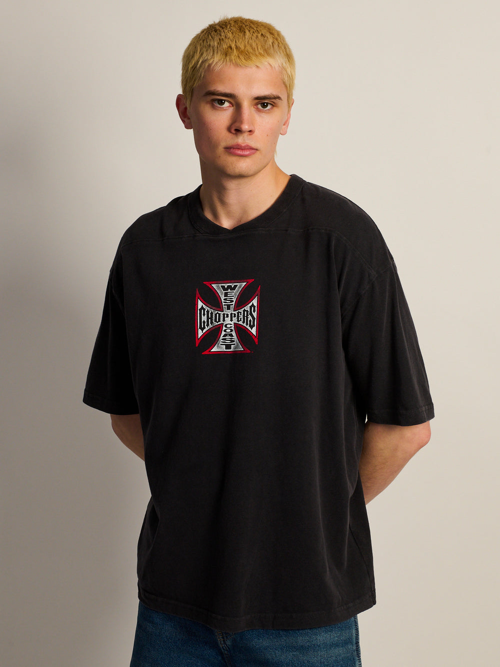 WEST COAST CHOPPERS VINTAGE FOOTBALL T-SHIRT