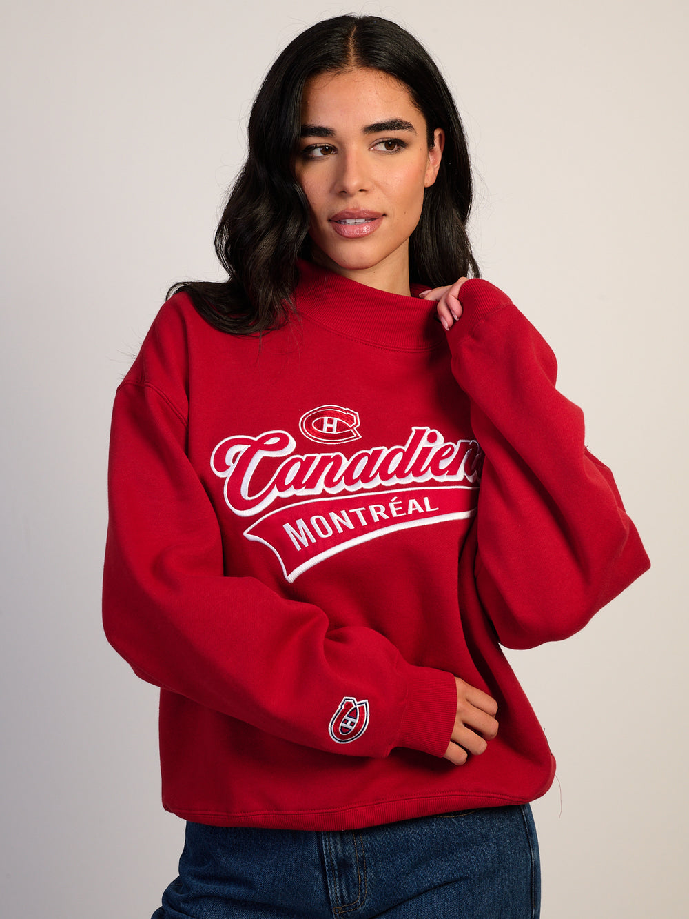 THE WILD COLLECTIVE NHL MONTREAL CANADIANS MOCKNECK HOODIE