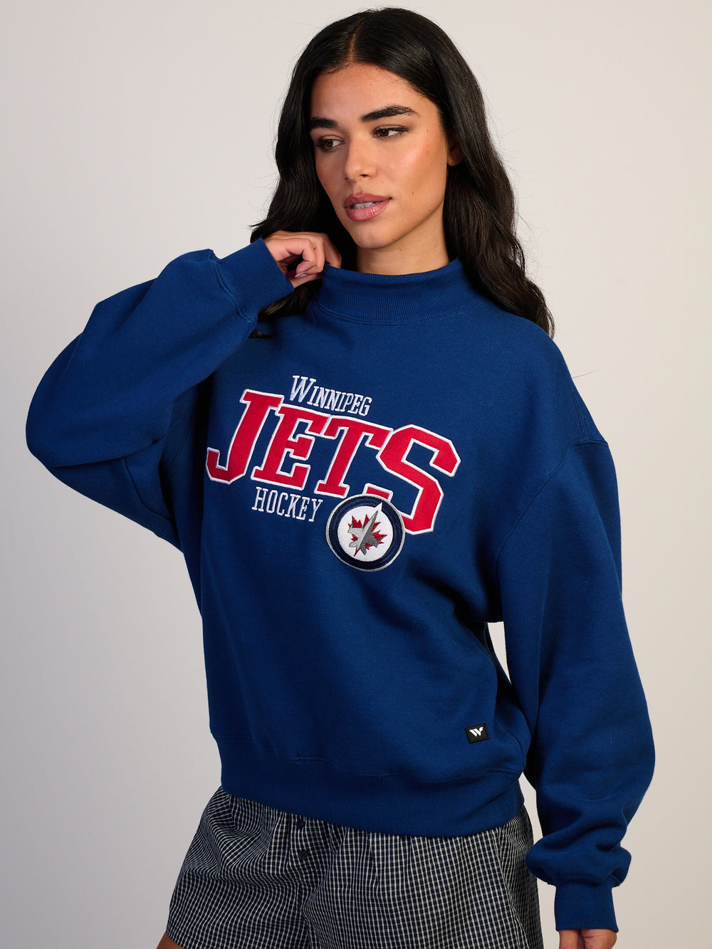 THE WILD COLLECTIVE NHL JETS DE WINNIPEG COL ROULE FACTICE Chandail à capuchon