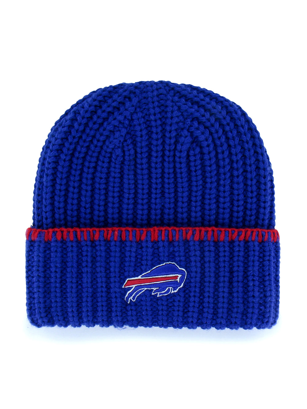 47 BLANKET STITCH CUFF KNIT BILLS BEANIE - BLUE