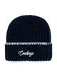47 BLANKET STITCH CUFF KNIT COWBOY BEANIE - NAVY