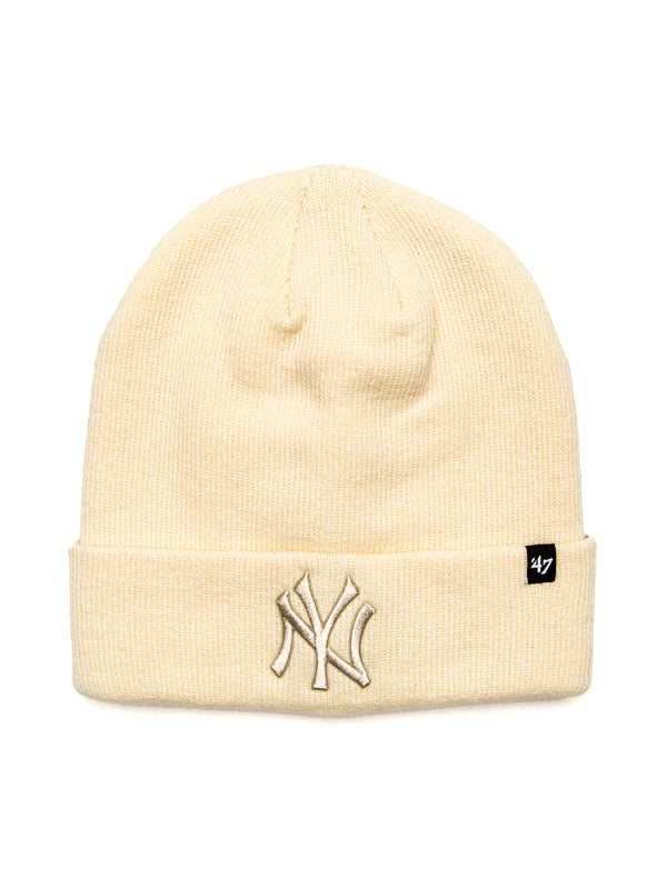 47 NY YANKEES RAISED CUFF KNIT BEANIE - NATUREL