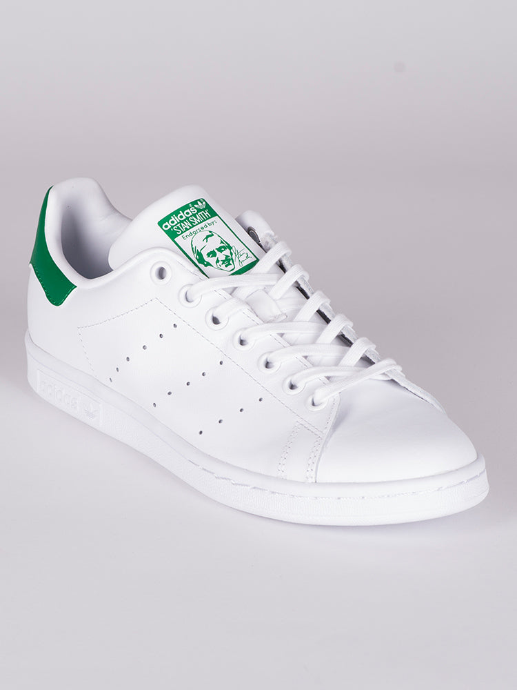 WOMENS ADIDAS STAN SMITH WHITE/GREEN SNEAKERS - CLEARANCE