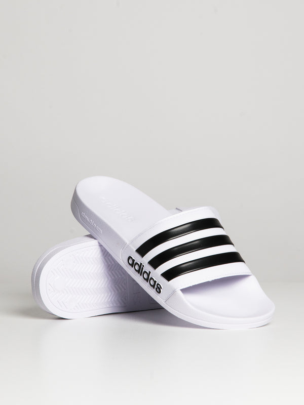 MENS ADIDAS ADILETTE SHOWER SLIDES - CLOUD WHITE/CORE WHITE