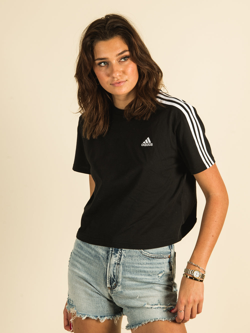 ADIDAS 3-STRIPES CROPPED T-SHIRT - DÉSTOCKAGE