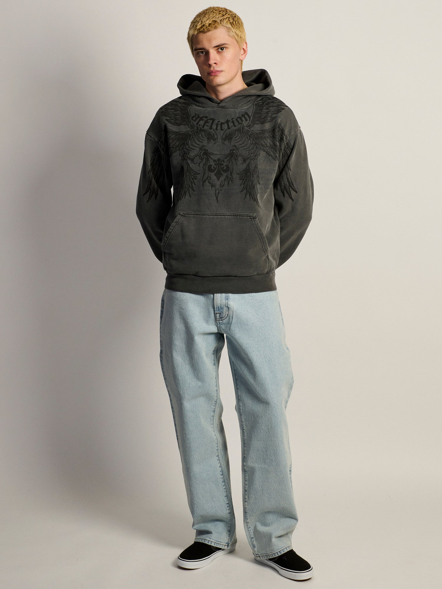 AFFLICTION BIRDS OF PREY PULLOVER HOODIE