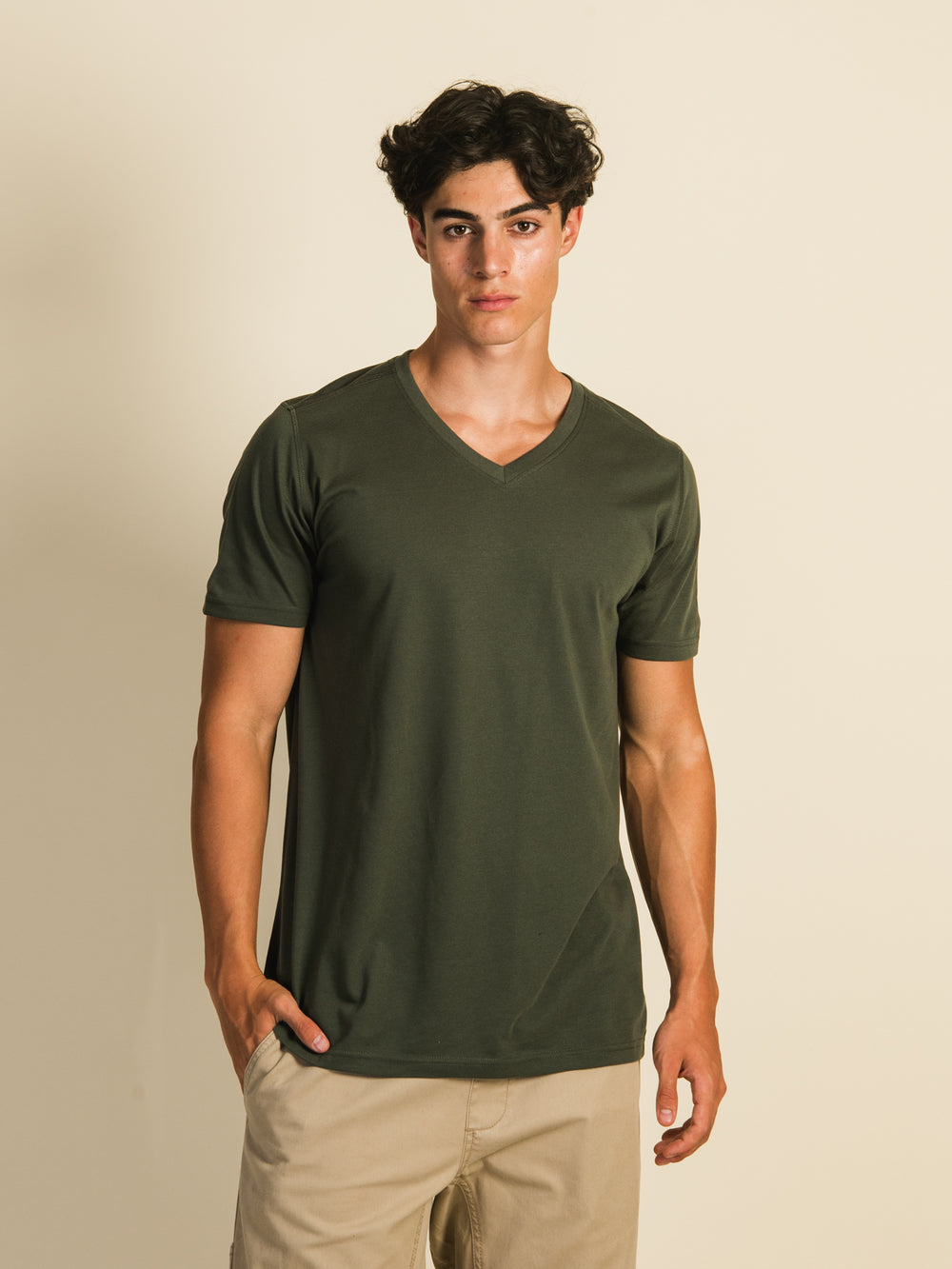 VICTOR V-NECK TEE - ARMY