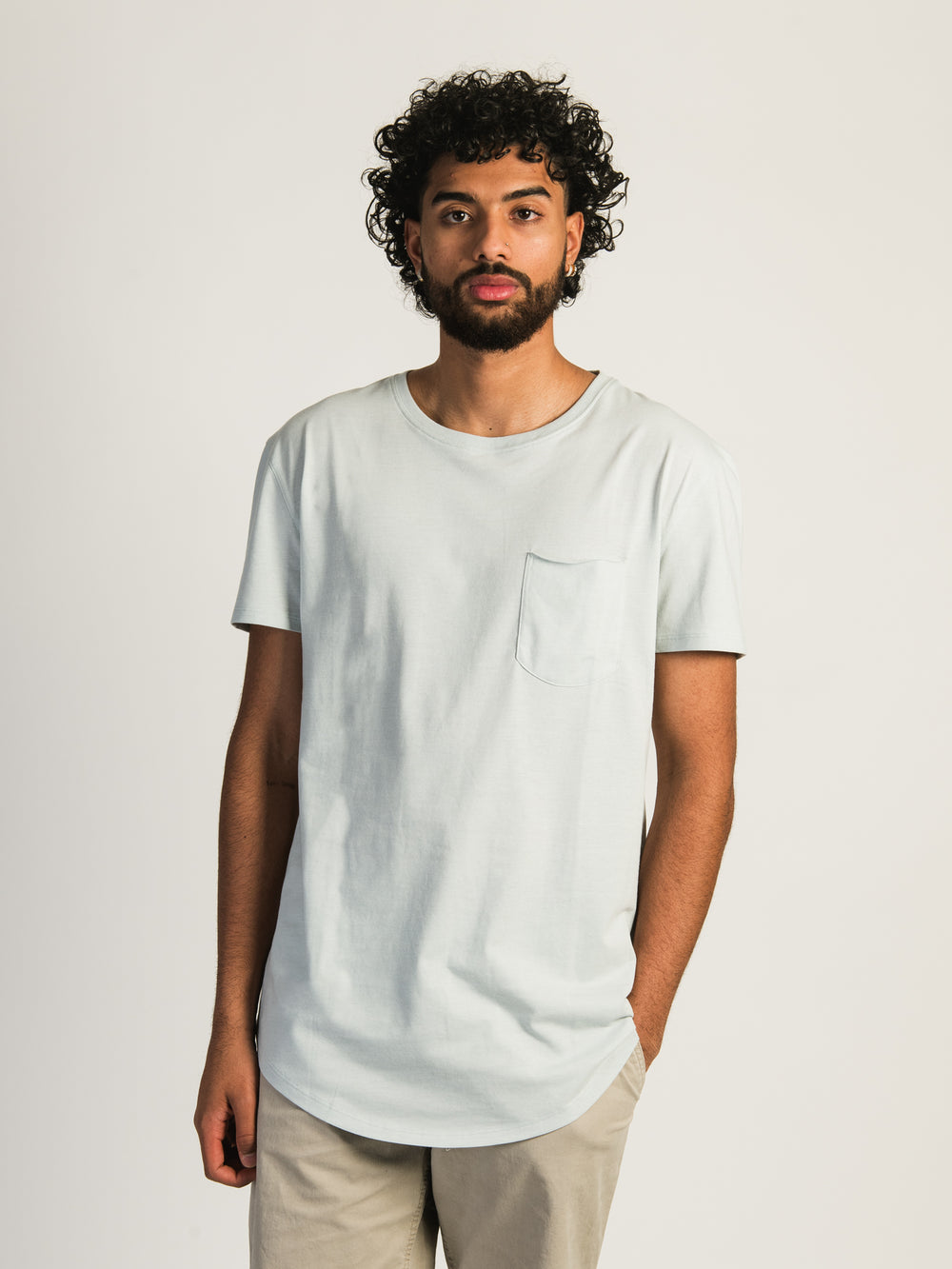 ASOS Longline T-shirt With Curved Hem In Lilac in Purple for Men