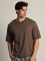 SHORT CUT TEE - HEATHER BROWN