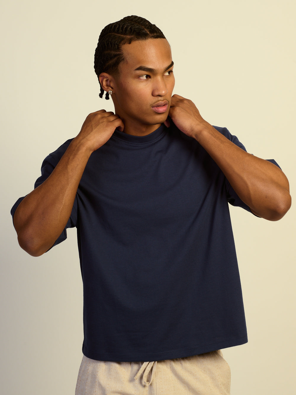 SHORT CUT TEE - NAVY