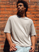 SHORT CUT TEE - PEBBLE