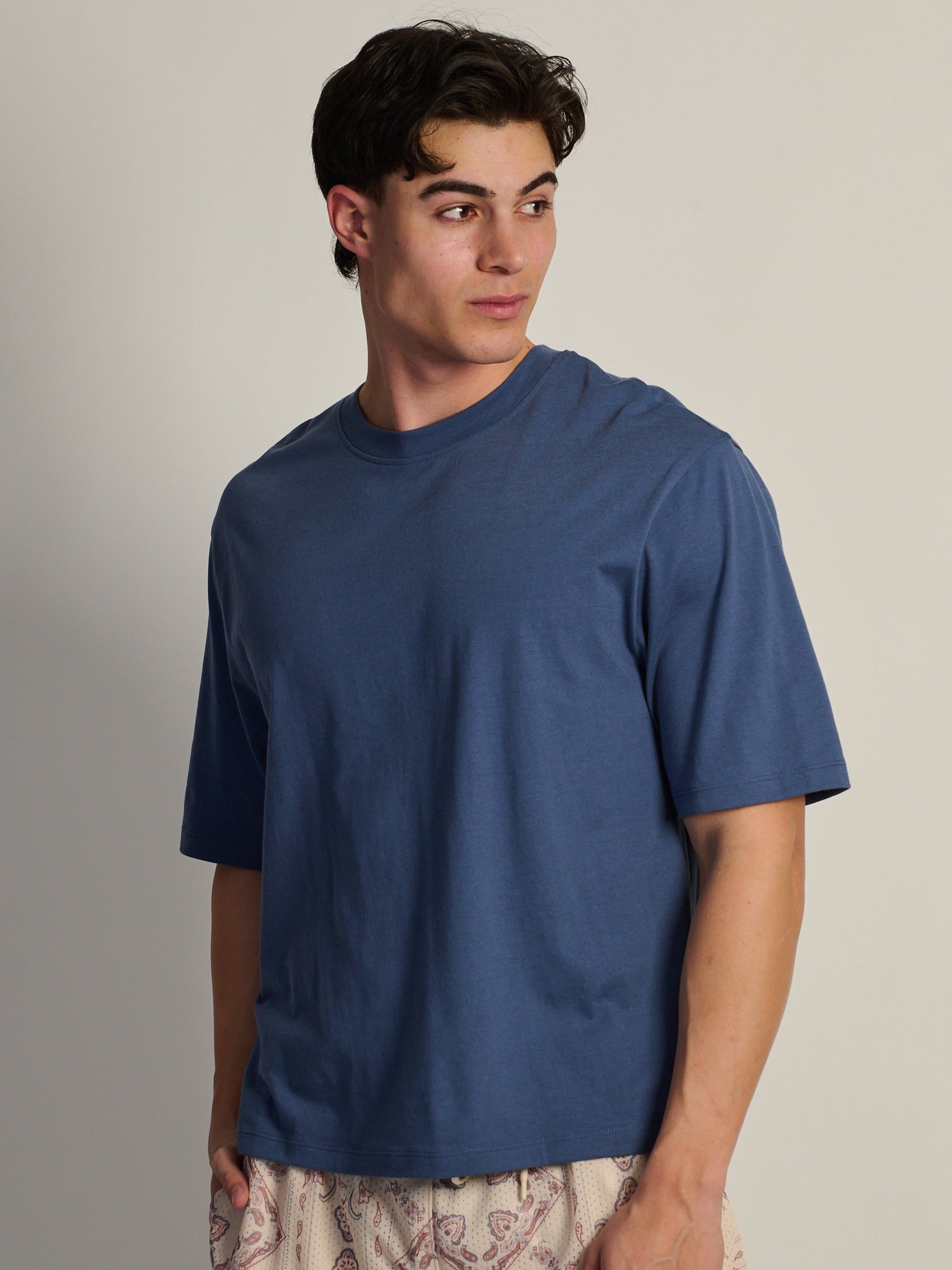 SHORT CUT TEE - VINTAGE BLUE