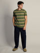 BOATHOUSE ESSENTIALS VICTOR CREWNECK TEE - GREEN STRIPE - Boathouse