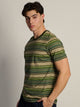 BOATHOUSE ESSENTIALS VICTOR CREWNECK TEE - GREEN STRIPE - Boathouse