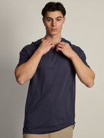 LONG FIT TEE - CHARCOAL NAVY
