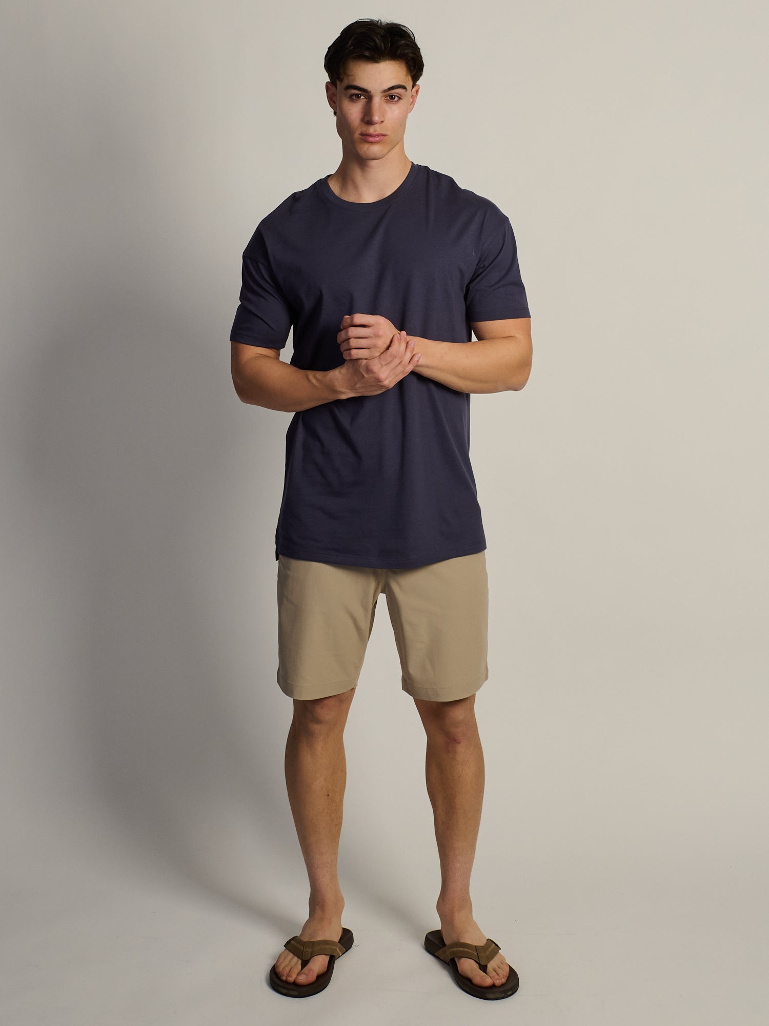 LONG FIT TEE - CHARCOAL NAVY