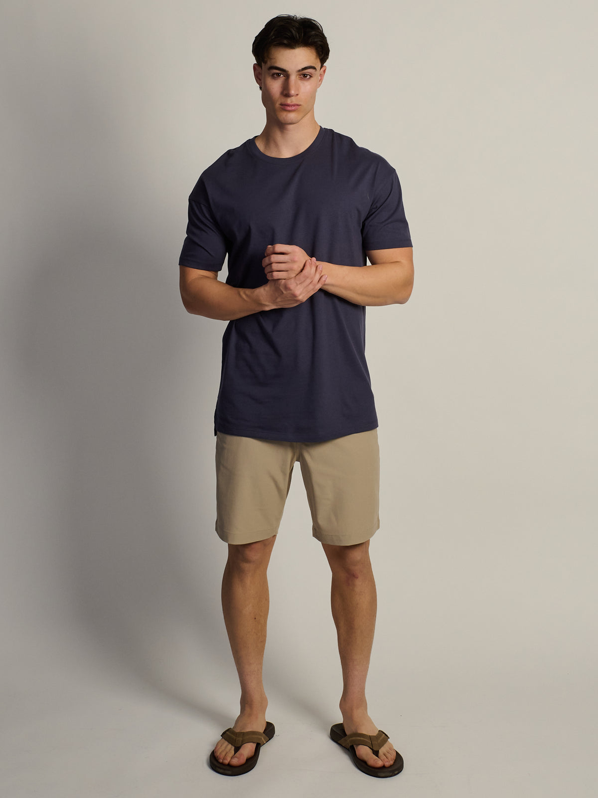 LONG FIT TEE - CHARCOAL NAVY
