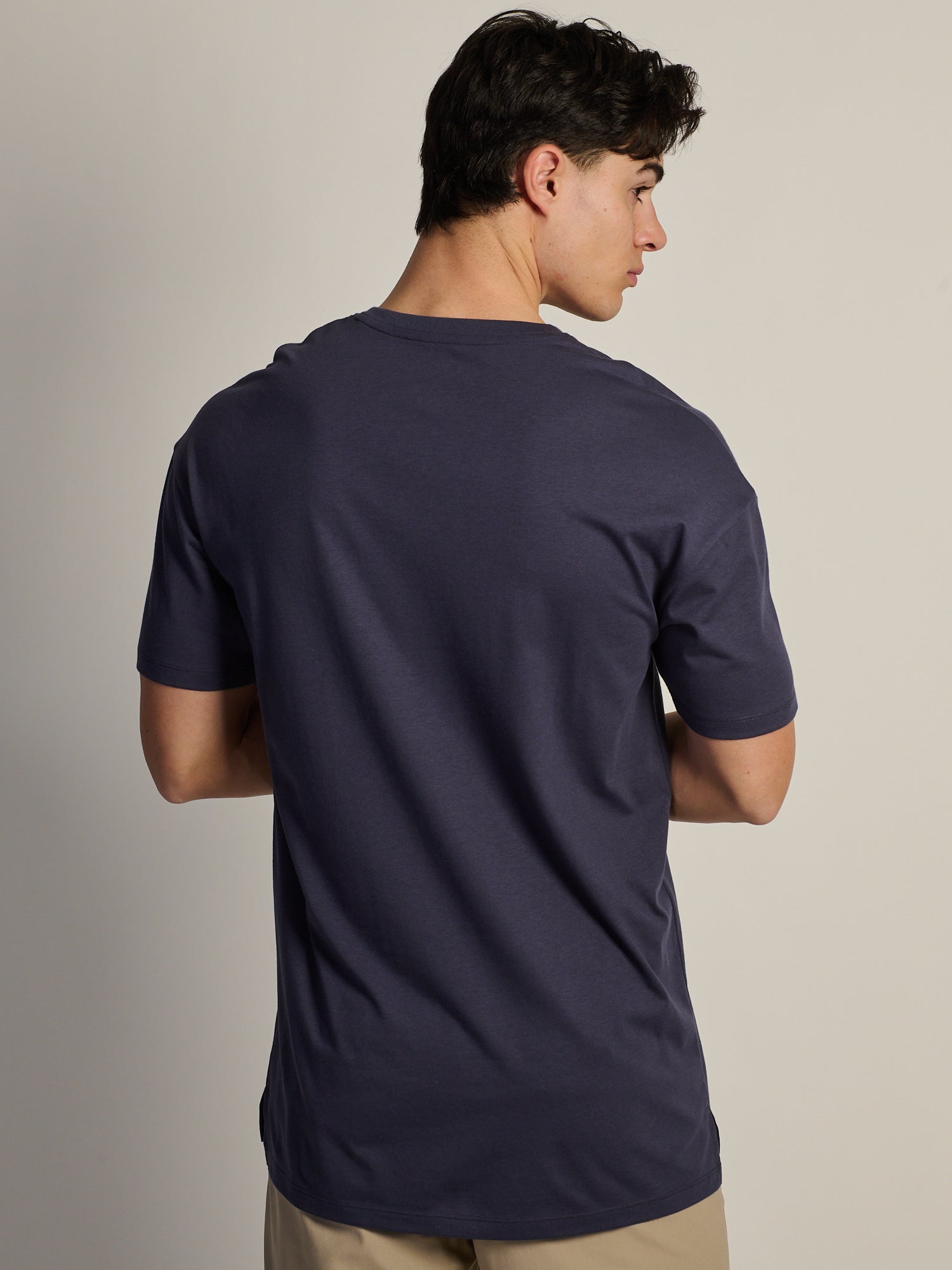 LONG FIT TEE - CHARCOAL NAVY