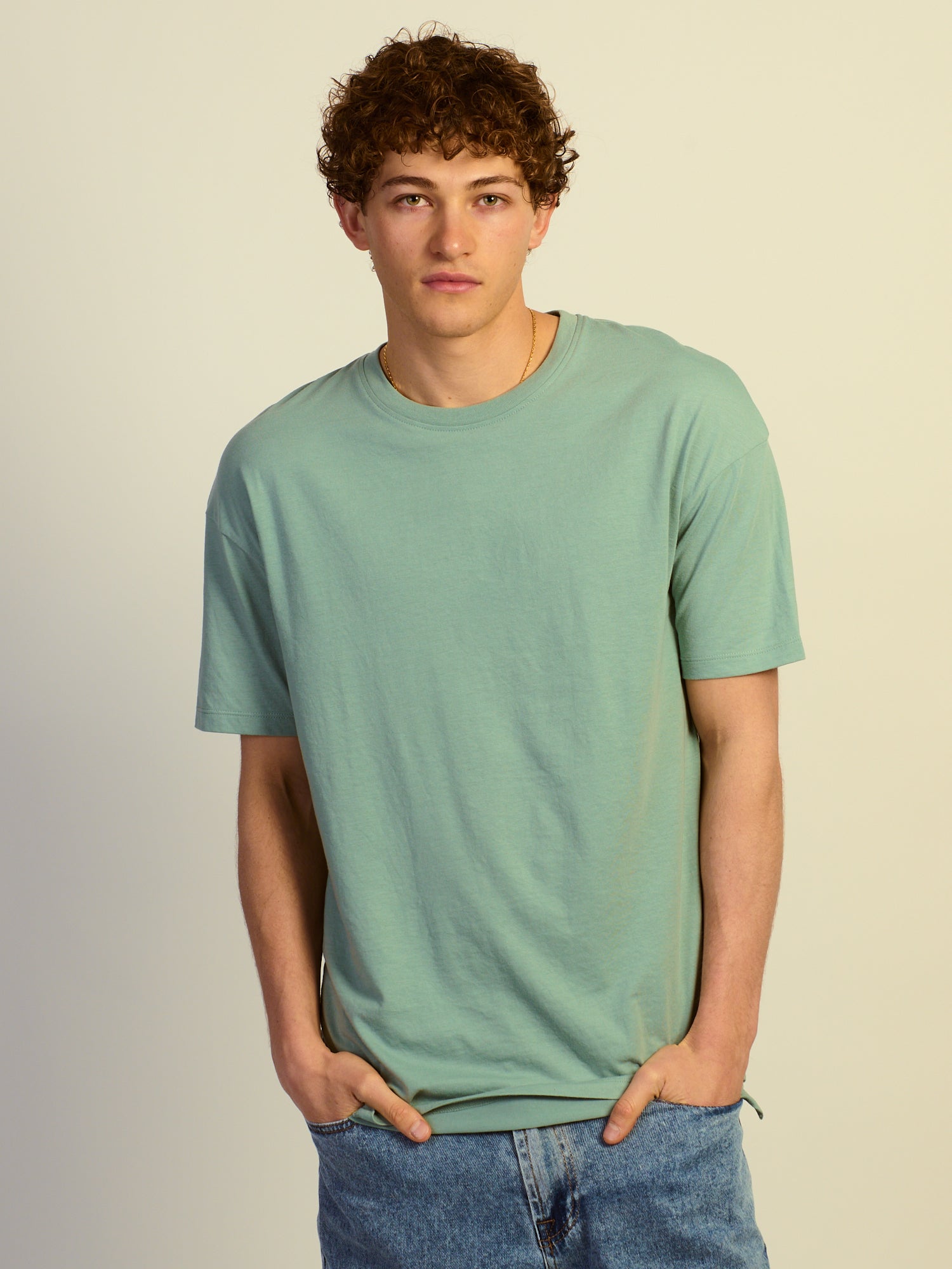 LONG FIT TEE - DUSTY GREEN