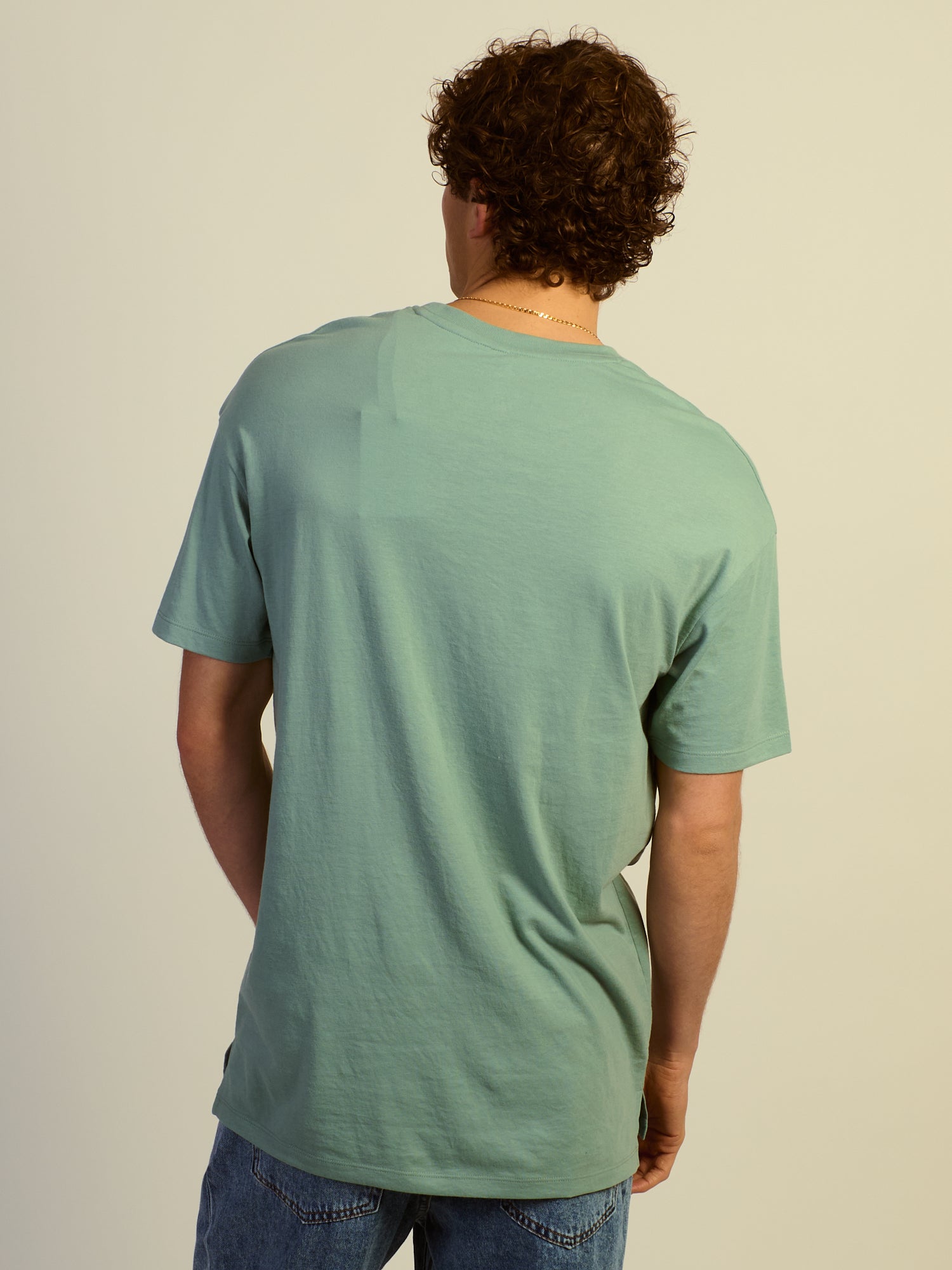 LONG FIT TEE - DUSTY GREEN