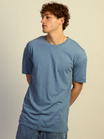 LONG FIT TEE - HEATHER BLUE