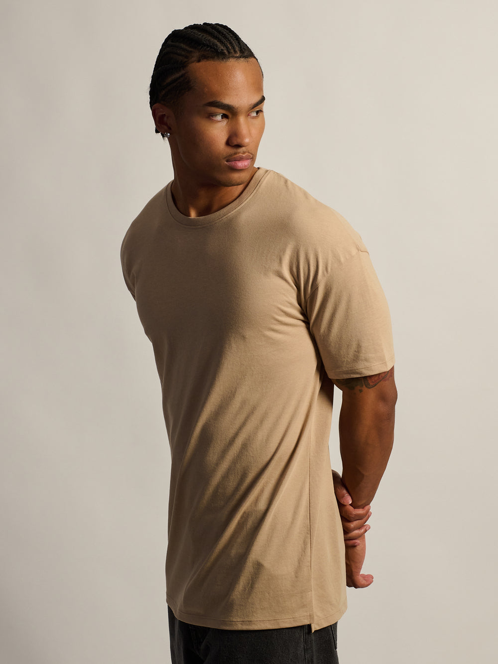 LONG FIT TEE - SAND