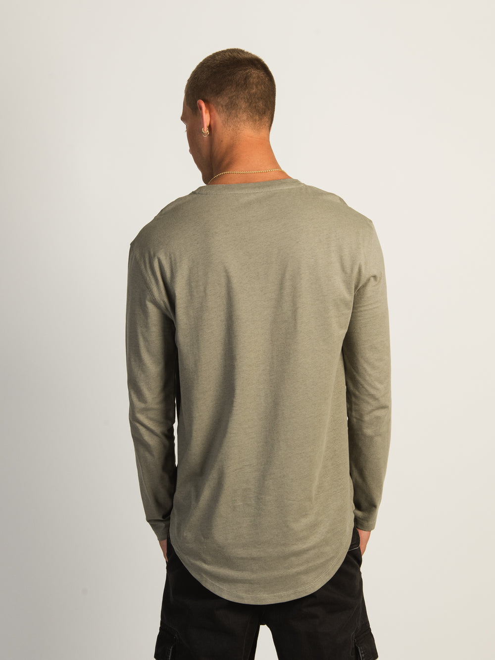 LONG SLEEVE LONGLINE TEE - COMBAT