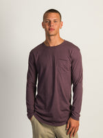 T-SHIRT LONGUES MANCHES VICTOR LONGLINE - PRUNE