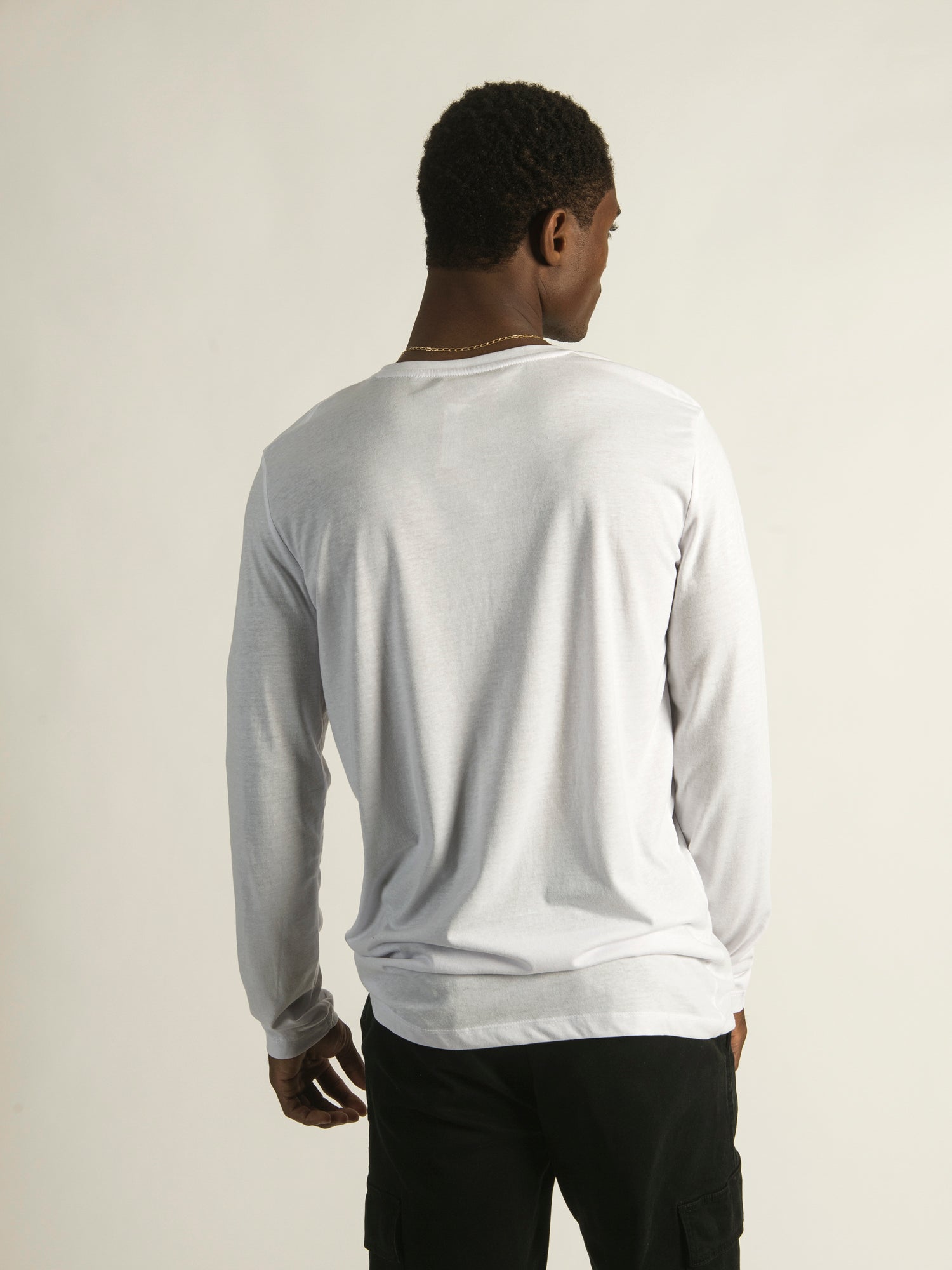 Plain white long hotsell sleeve t shirt mens