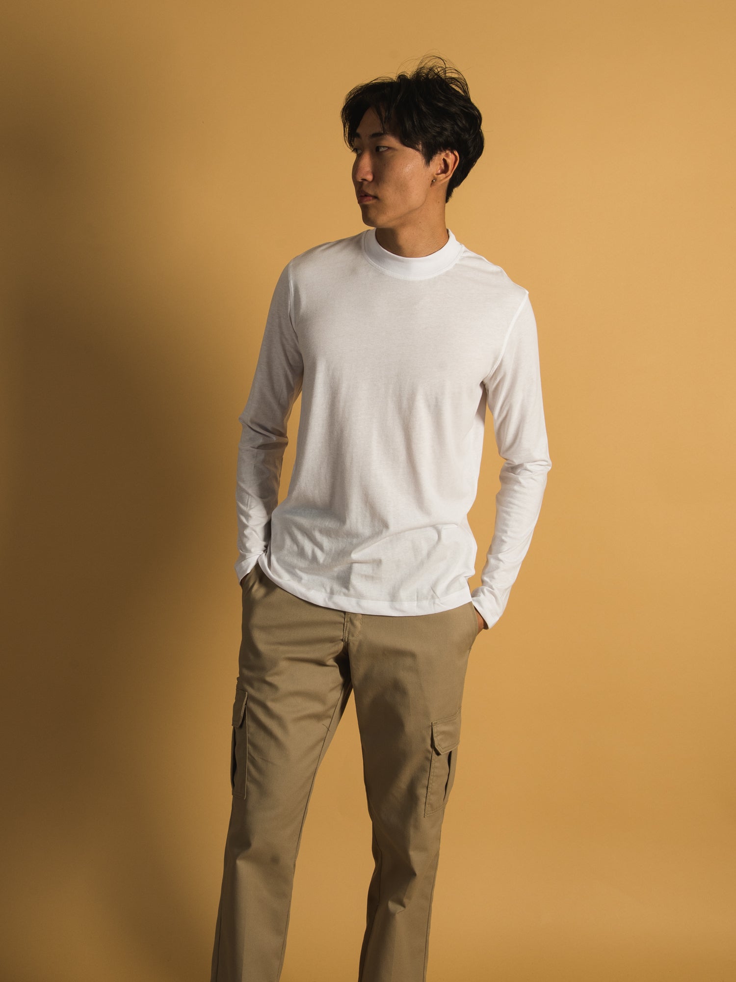 LONG SLEEVE MOCKNECK T-SHIRT - CLEARANCE
