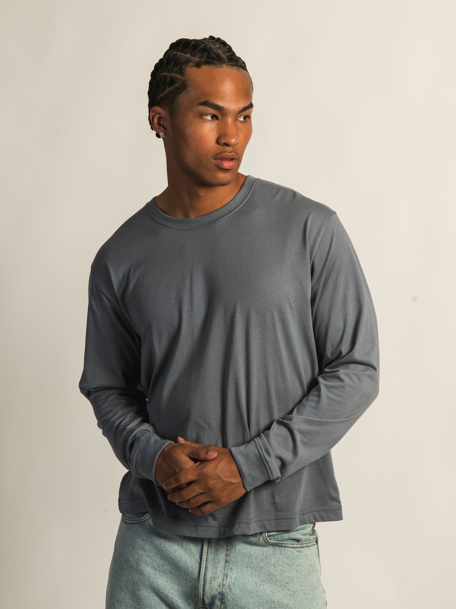 T-SHIRT LONGUES MANCHES - BLEU