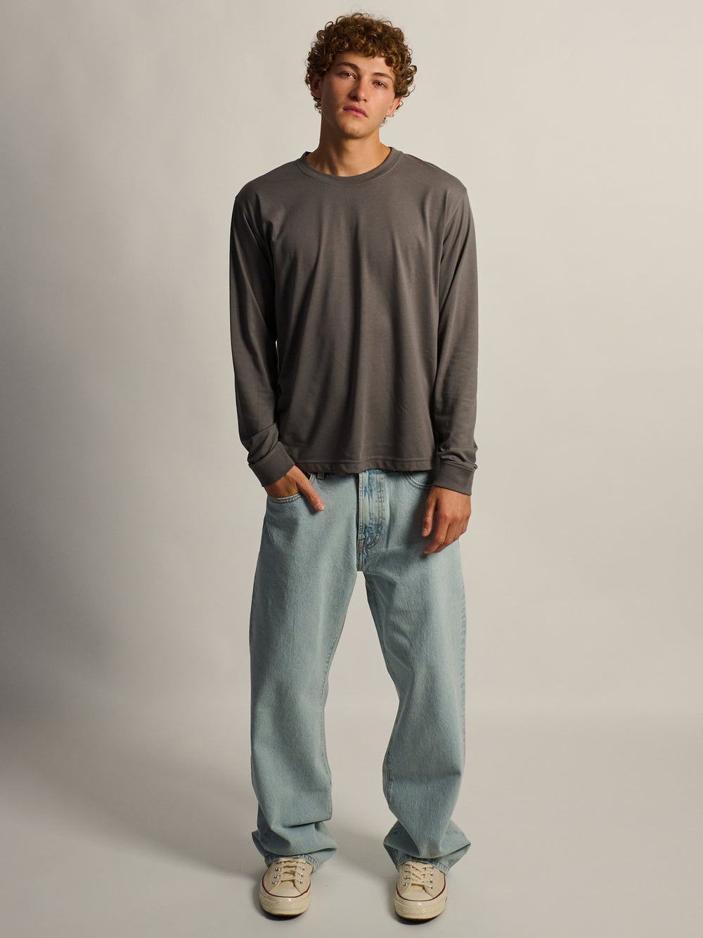 LONG SLEEVE TEE - CHARCOAL