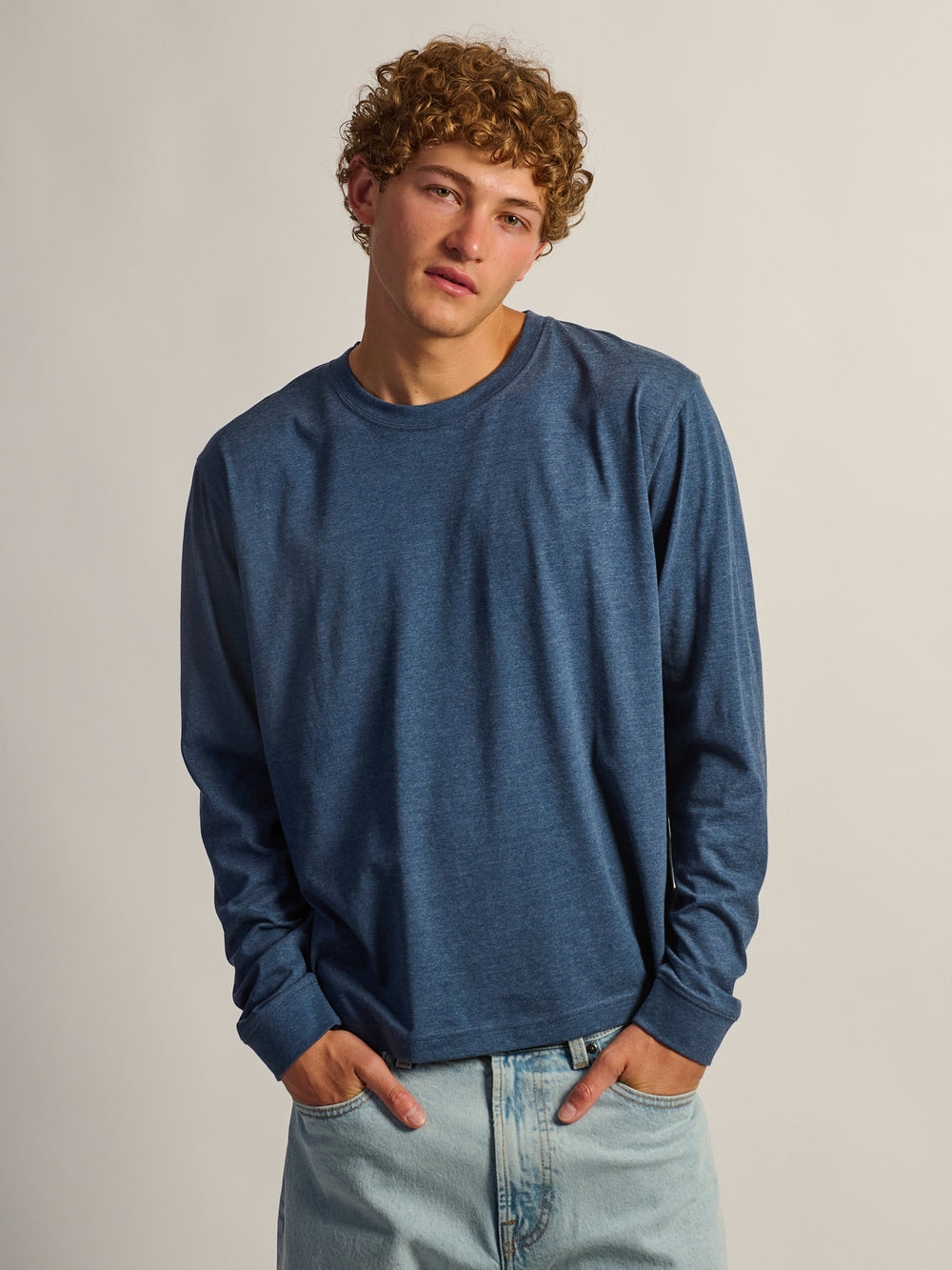 T-SHIRT LONG SLEEVE - HEATHER NAVY