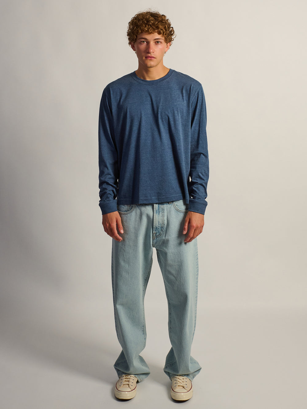 T-SHIRT LONG SLEEVE - HEATHER NAVY