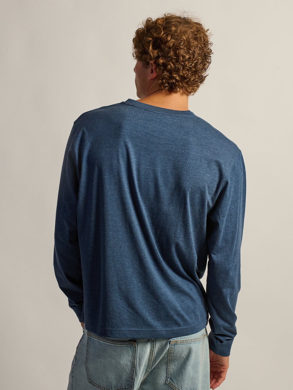 T-SHIRT LONG SLEEVE - HEATHER NAVY