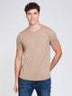 MENS VICTOR CREWNECK T - BEIGE - CLEARANCE