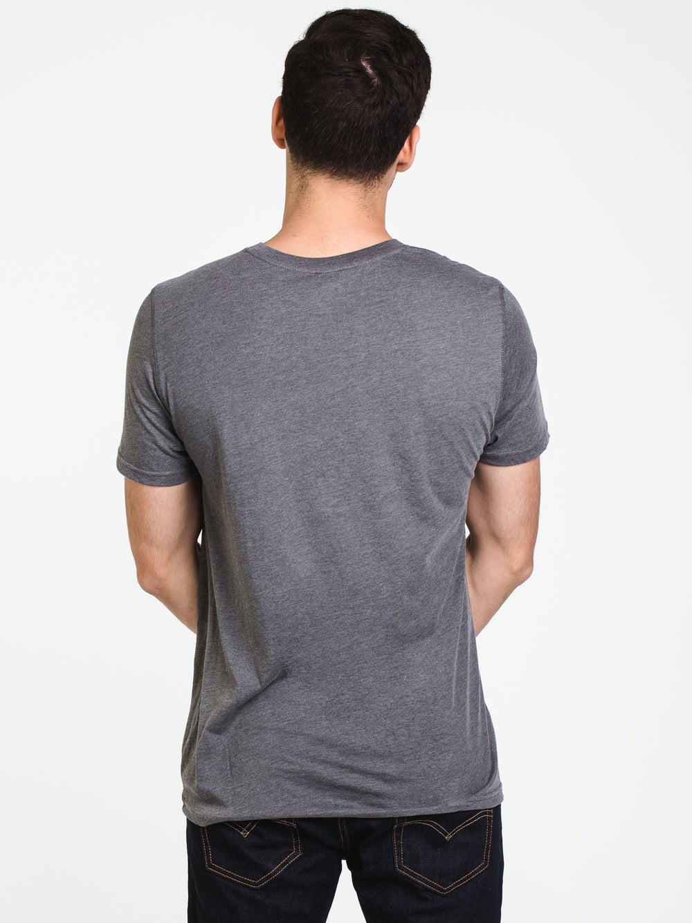 MENS VICTOR VNECK T - DARK GREY MIX - CLEARANCE