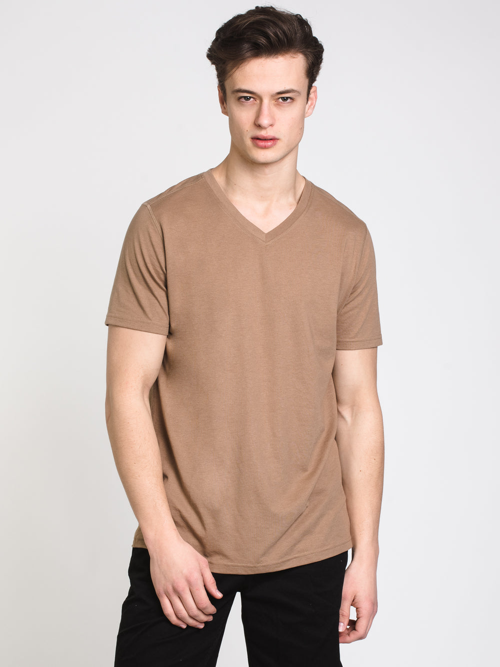 MENS VICTOR VNECK T - BEIGE - CLEARANCE