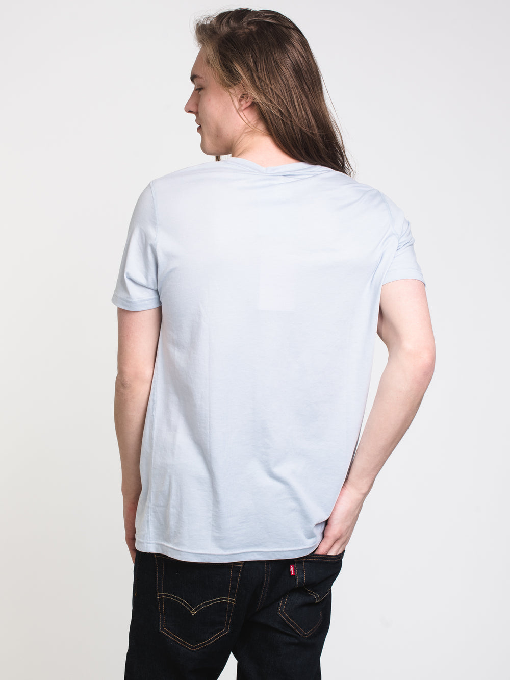 MENS VICTOR VNECK T - BLUE - CLEARANCE