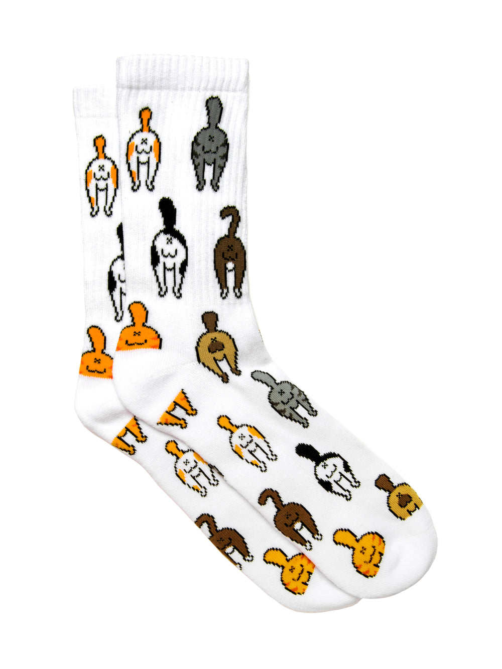 CAT BUTTS SOCKS - WHITE
