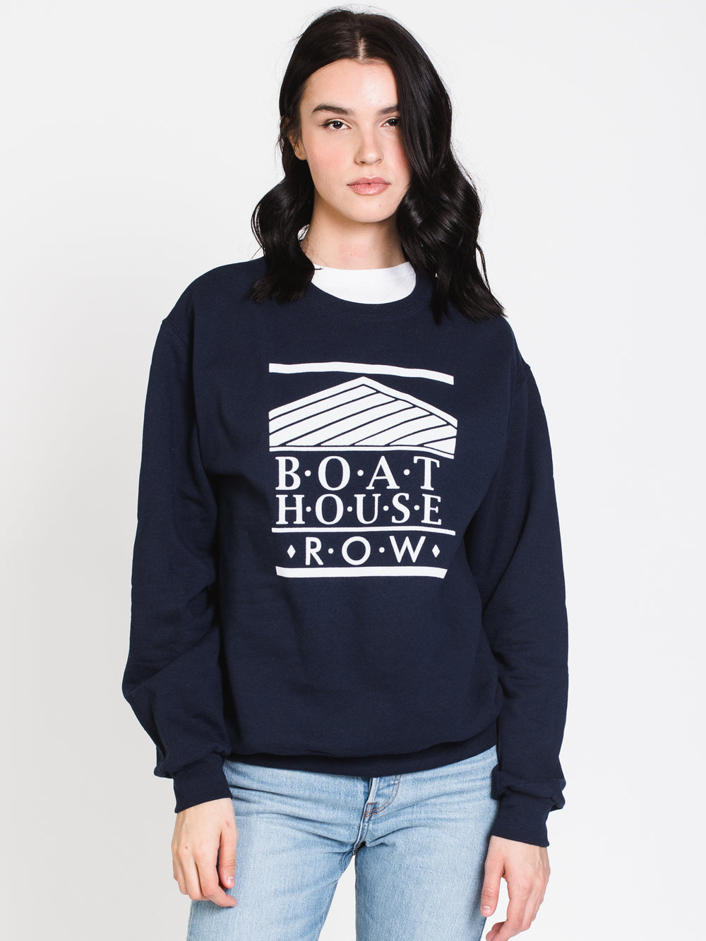 BOATHOUSE RETRO BH LOGO FLOCK - NAVY - CLEARANCE