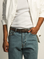 CEINTURE BOATHOUSE EN CUIR TRESSÉ BRUN